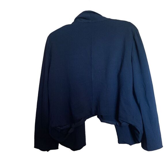 Chico's Womens Size Large Black Open Stretch Jacket Cropped 3/4 Sleeve Blazer - Picture 5 of 7